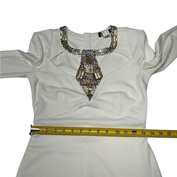 VENUS White Mini Dress with Beaded Detail - Picture 11 of 15